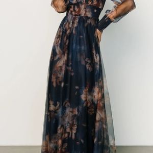 Maxi dress,  romantic floral. Brand: Baltic Born